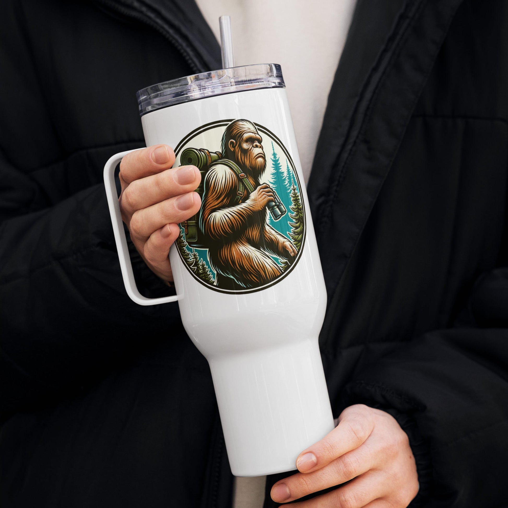 Bigfoot Hiking Travel Mug With Handle (25 oz and 40 oz) - Travel Mug - Discovery Co.