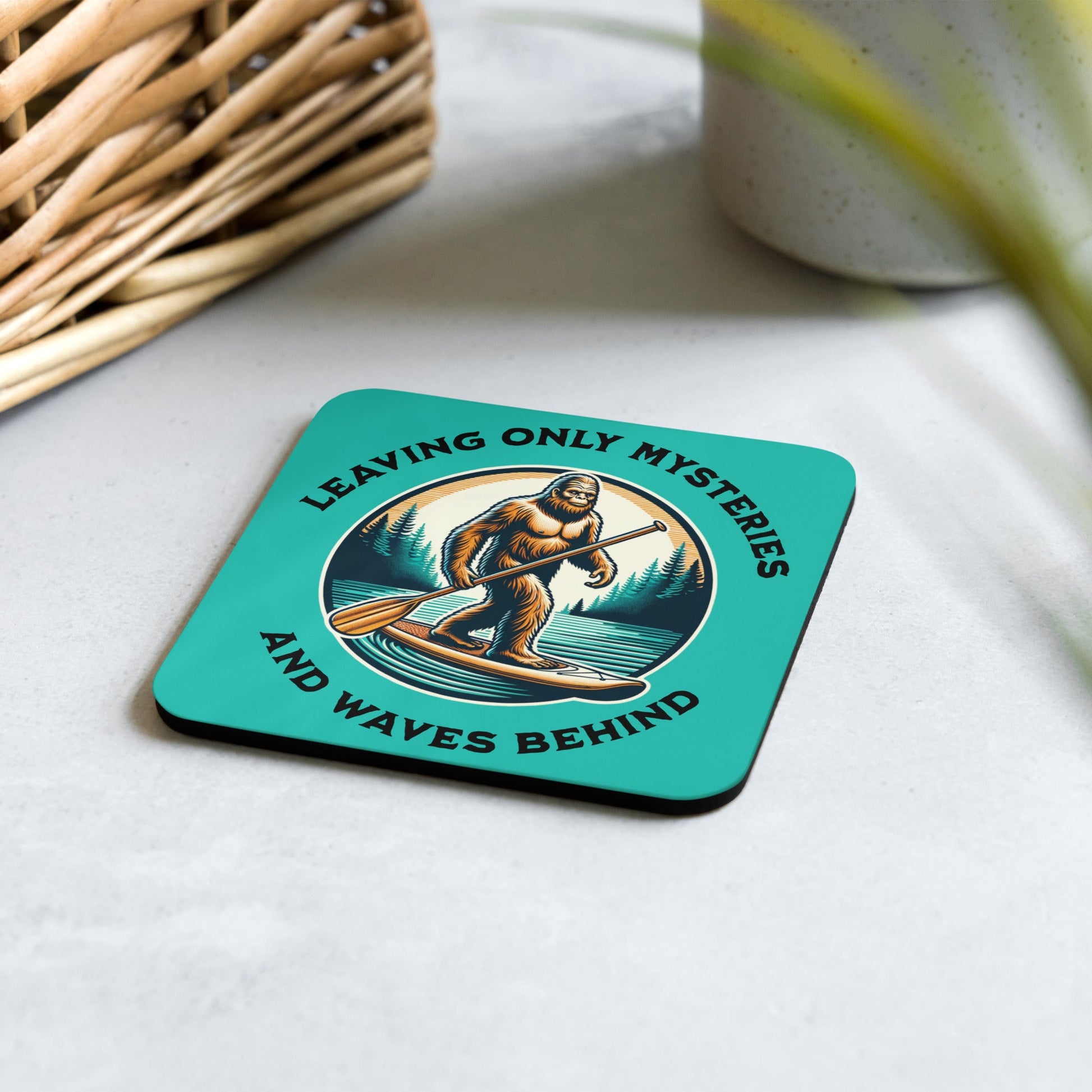 Bigfoot Paddle Boarding Cork - Back Coaster - Coasters - Discovery Co.