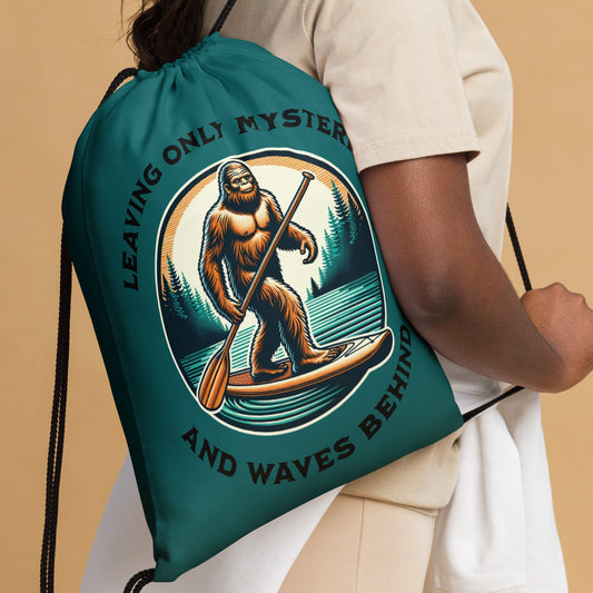 Bigfoot Paddle Boarding Drawstring Bag - Drawstring Bag - Discovery Co.