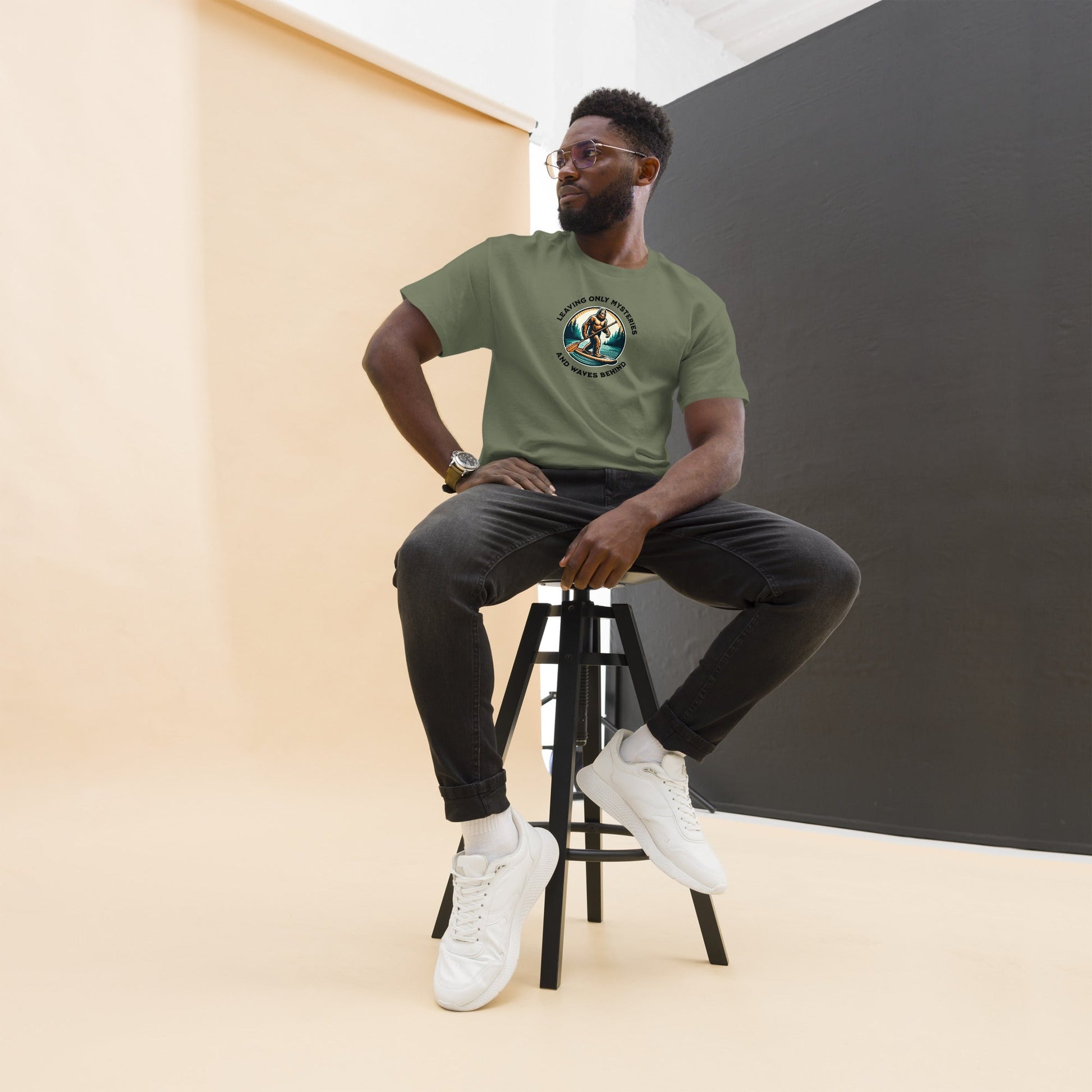 Bigfoot Paddle Boarding Men's (Unisex) Classic Tee - Men's Shirts - Discovery Co.