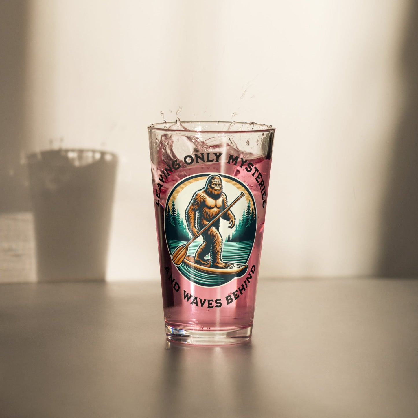 Bigfoot Paddle Boarding Pint Glass - Beer Glass - Discovery Co.