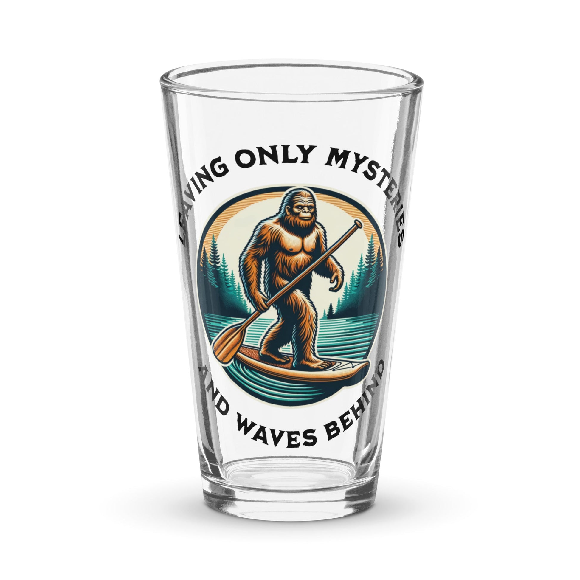 Bigfoot Paddle Boarding Pint Glass - Beer Glass - Discovery Co.
