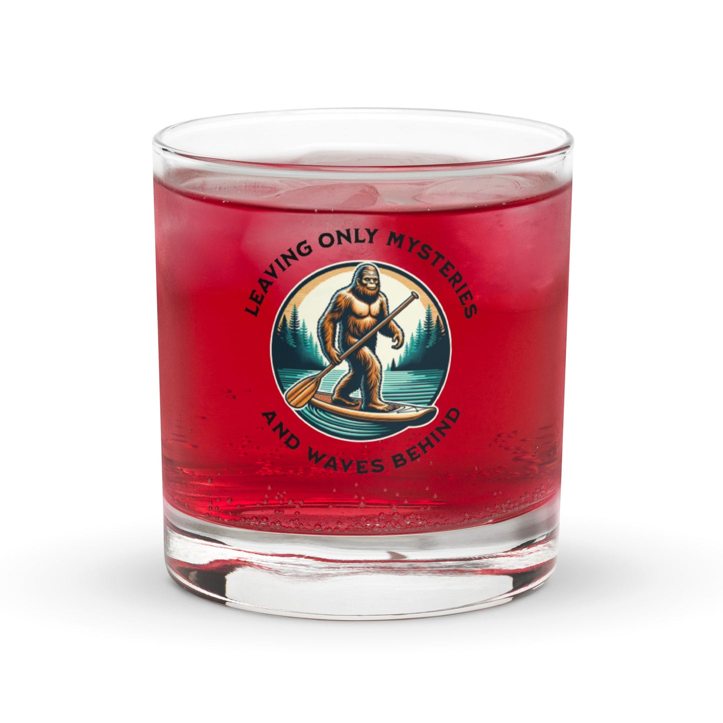 Bigfoot Paddle Boarding Rocks Glass - Rocks Glass - Discovery Co.