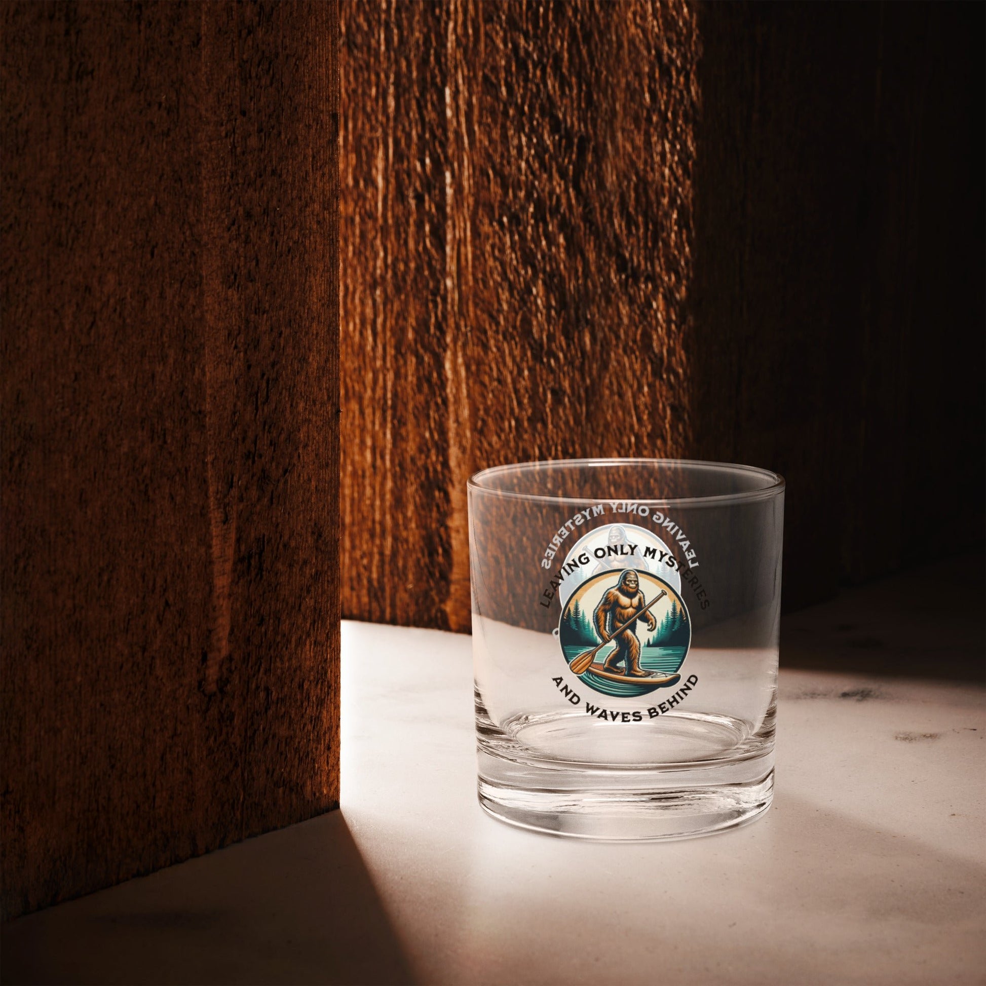 Bigfoot Paddle Boarding Rocks Glass - Rocks Glass - Discovery Co.
