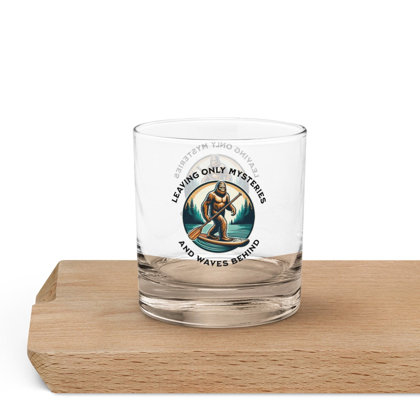 Bigfoot Paddle Boarding Rocks Glass - Rocks Glass - Discovery Co.
