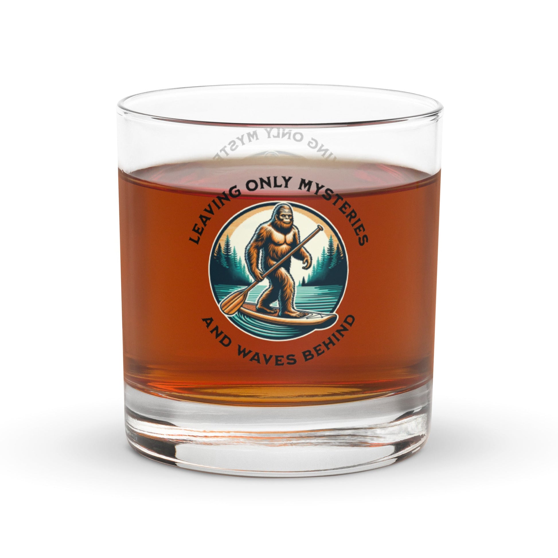 Bigfoot Paddle Boarding Rocks Glass - Rocks Glass - Discovery Co.