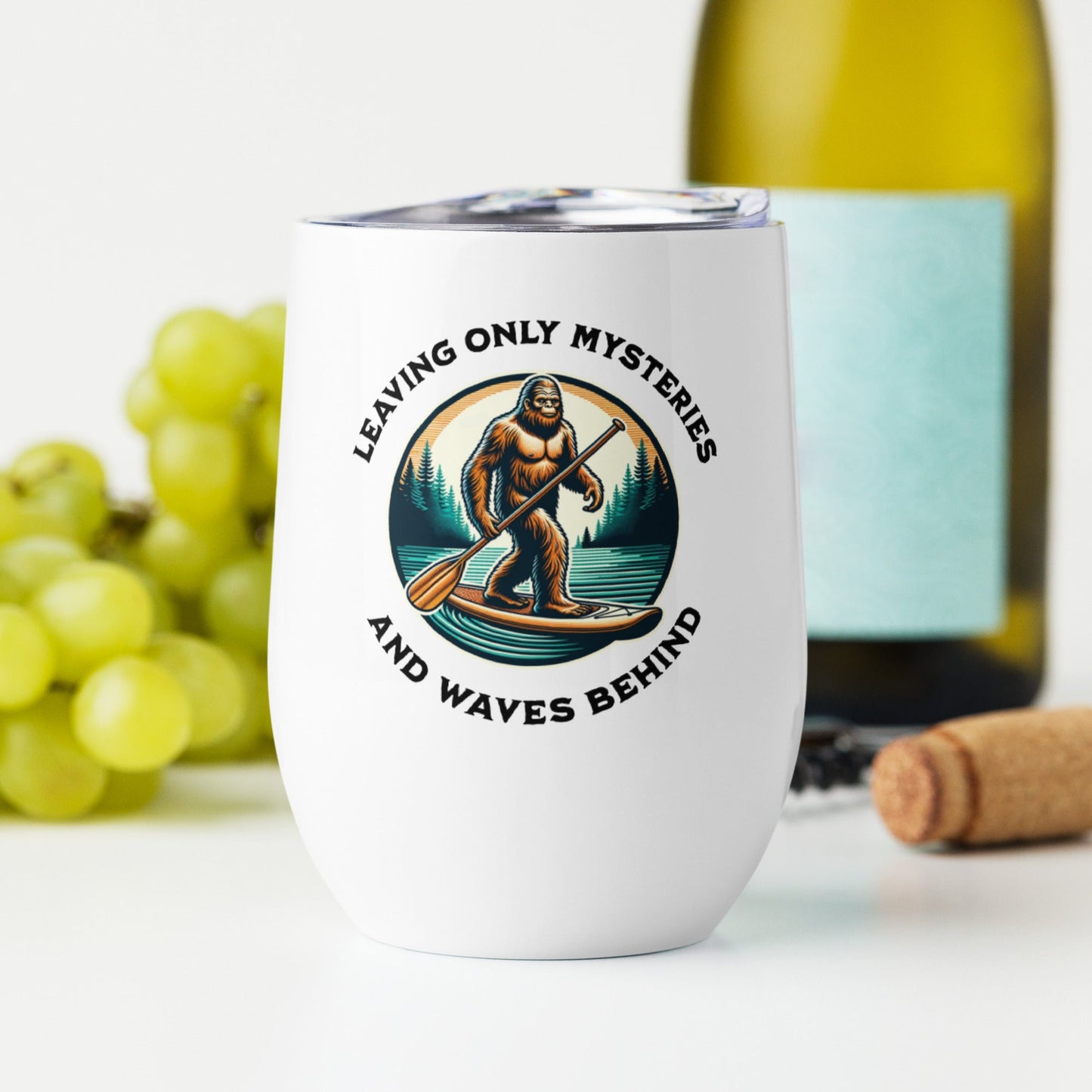 Bigfoot Paddle Boarding Stainless Steel Wine Tumbler - Steel Tumbler - Discovery Co.