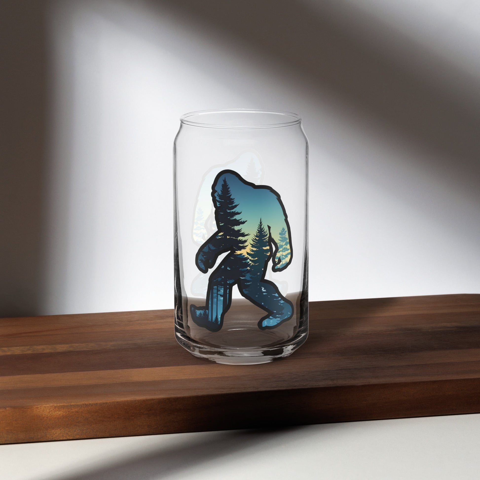 Bigfoot Sunset Forest Can - Shaped Glass - Can - Shaped Glass - Discovery Co.