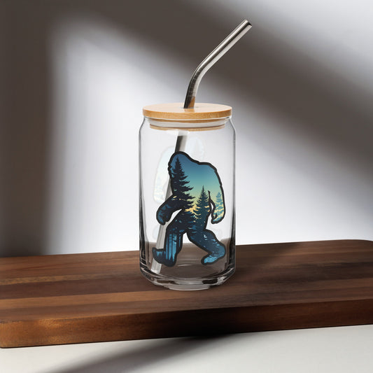 Bigfoot Sunset Forest Can - Shaped Glass - Can - Shaped Glass - Discovery Co.