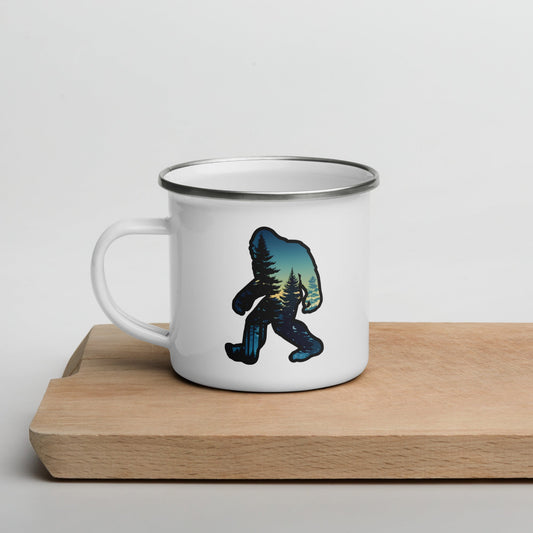 Bigfoot Sunset Forest Enamel Mug - Mugs - Discovery Co.