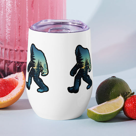 Bigfoot Sunset Forest Stainless Steel Wine Tumbler - Steel Tumbler - Discovery Co.