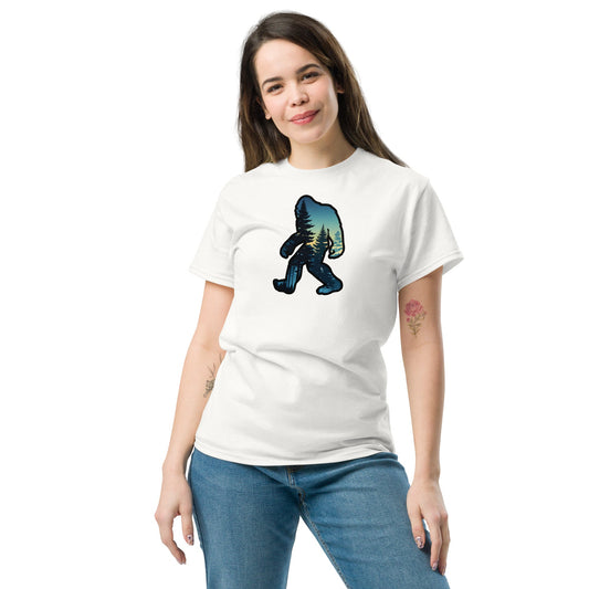 Bigfoot Sunset Forest Women's (Unisex) Classic Tee - Women's Shirts - Discovery Co.