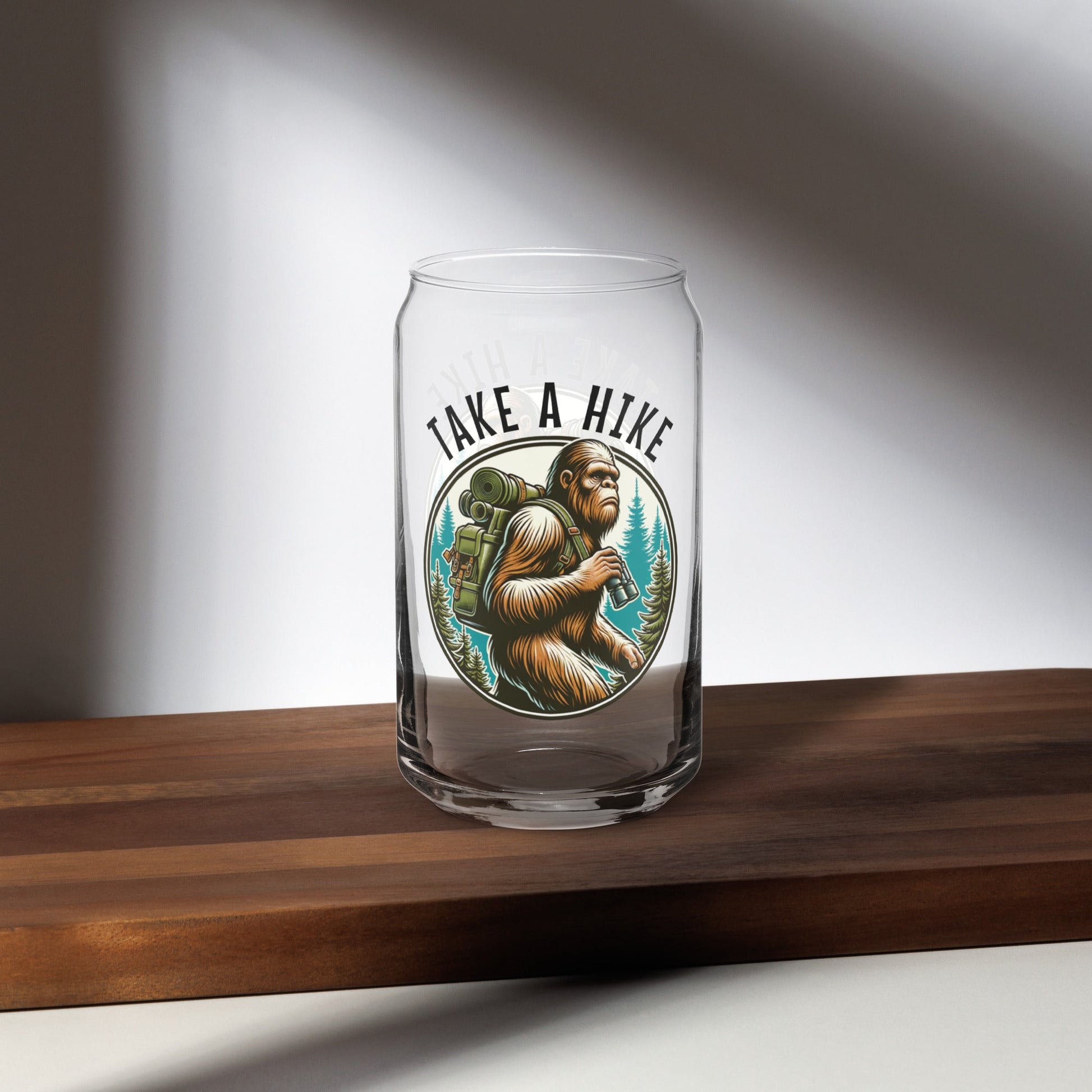 Bigfoot Take A Hike Can - Shaped Glass - Can - Shaped Glass - Discovery Co.
