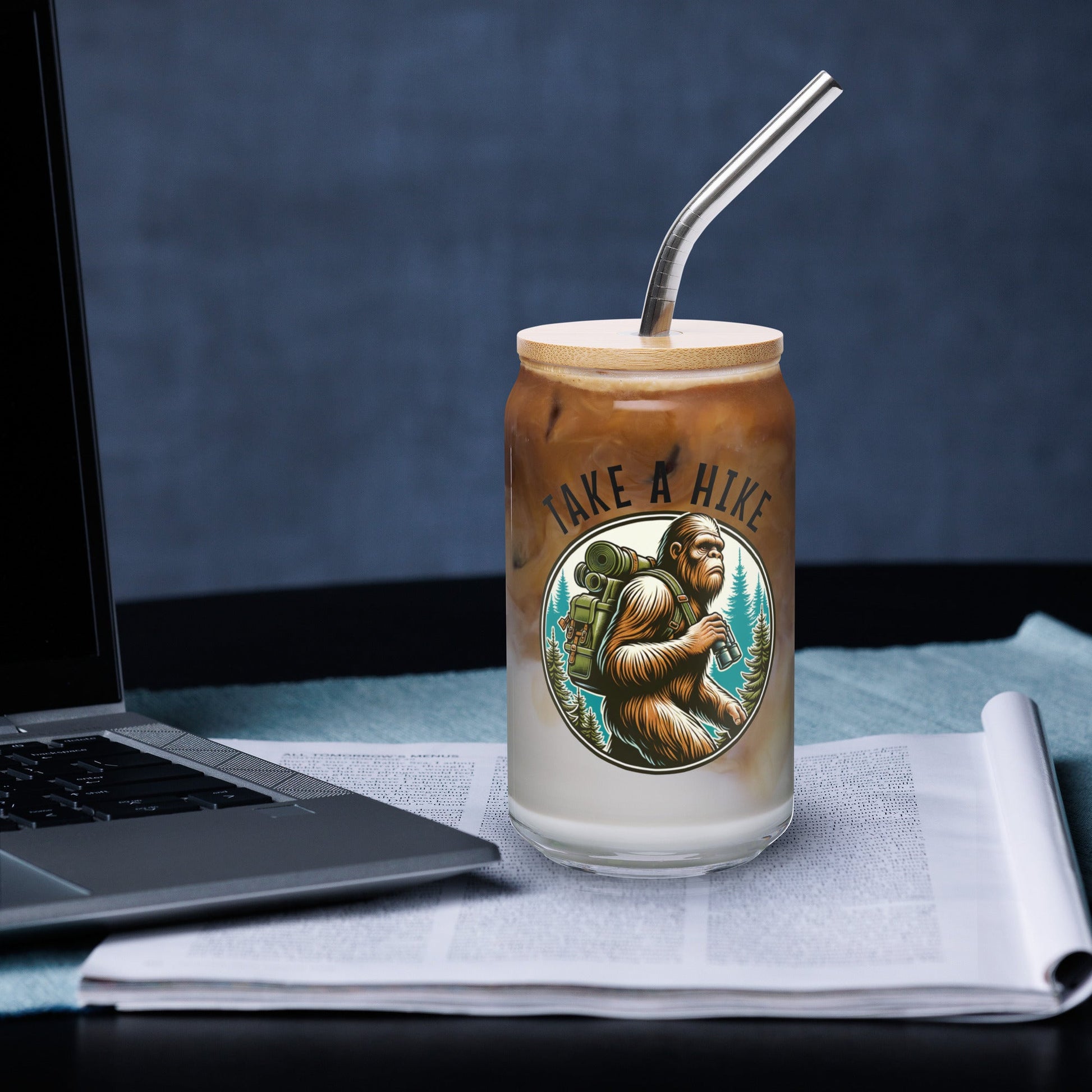 Bigfoot Take A Hike Can - Shaped Glass - Can - Shaped Glass - Discovery Co.