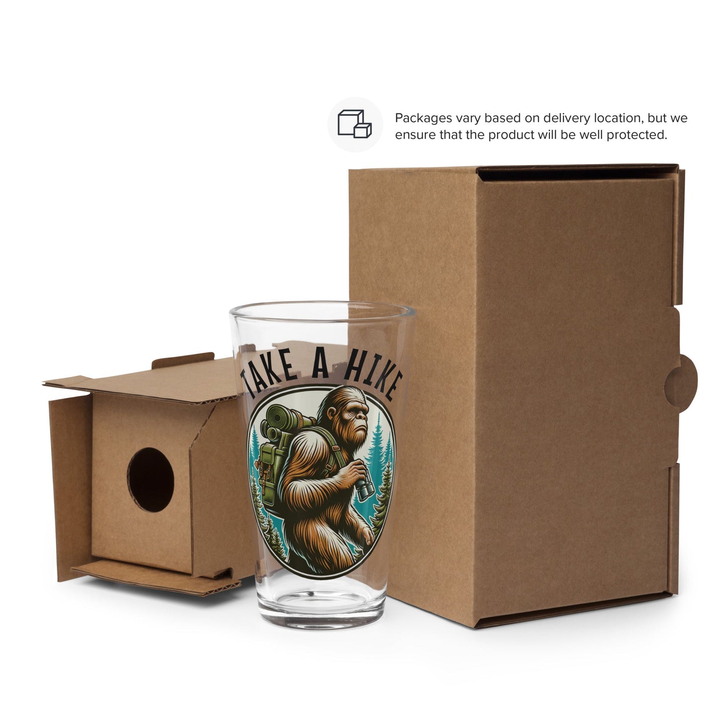 Bigfoot Take A Hike Pint Glass - Beer Glass - Discovery Co.
