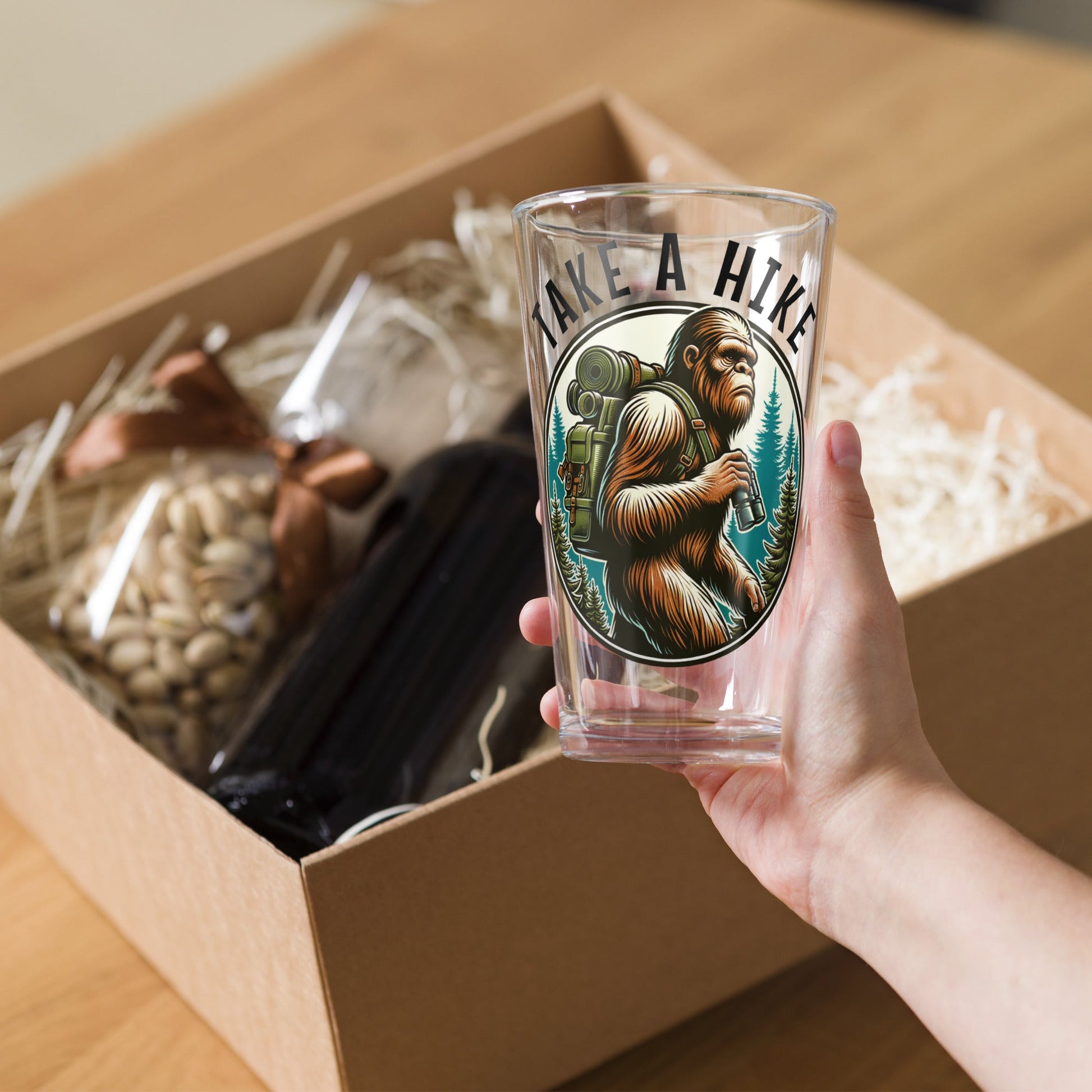Bigfoot Take A Hike Pint Glass - Beer Glass - Discovery Co.