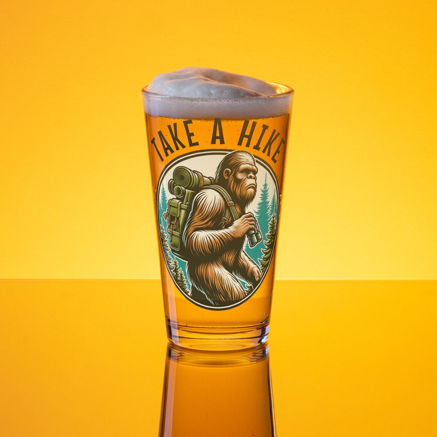 Bigfoot Take A Hike Pint Glass - Beer Glass - Discovery Co.