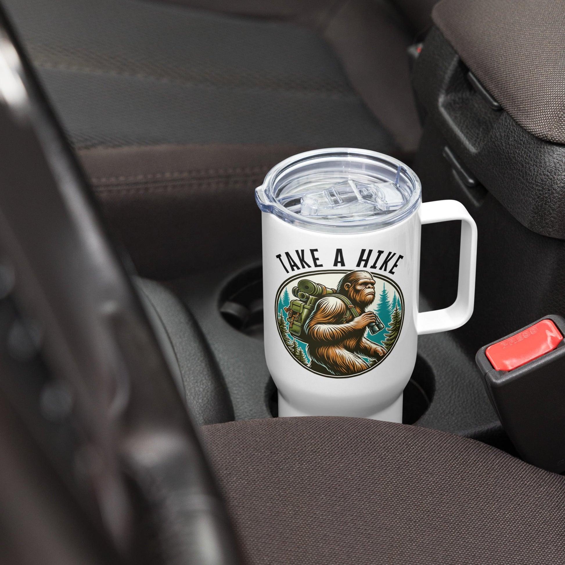 Bigfoot Take A Hike Travel Mug With Handle (25 oz and 40 oz) - Travel Mug - Discovery Co.