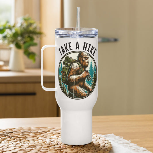 Bigfoot Take A Hike Travel Mug With Handle (25 oz and 40 oz) - Travel Mug - Discovery Co.