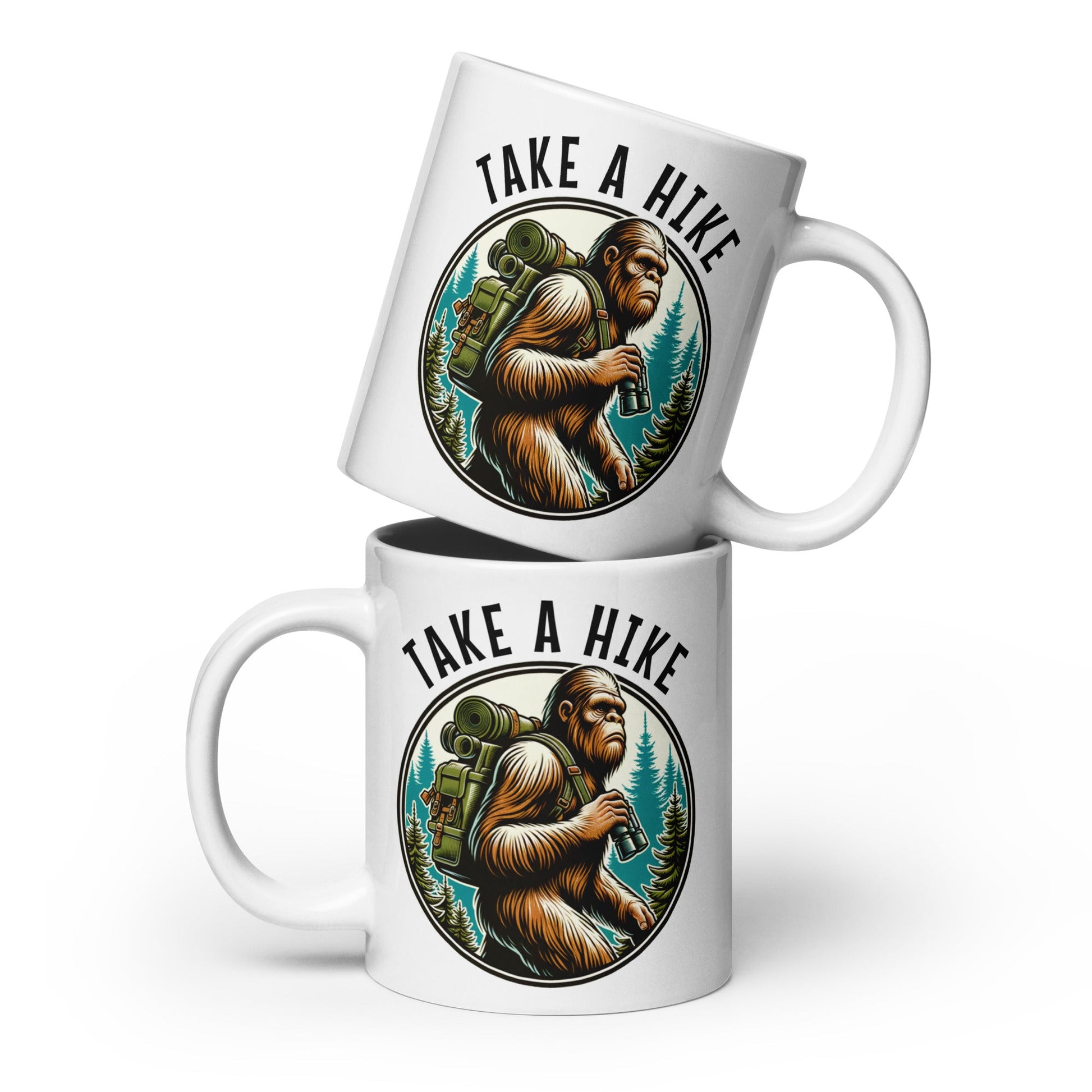Bigfoot Take A Hike White Glossy Mug (11 oz, 15 oz, 20 oz) - Mugs - Discovery Co.