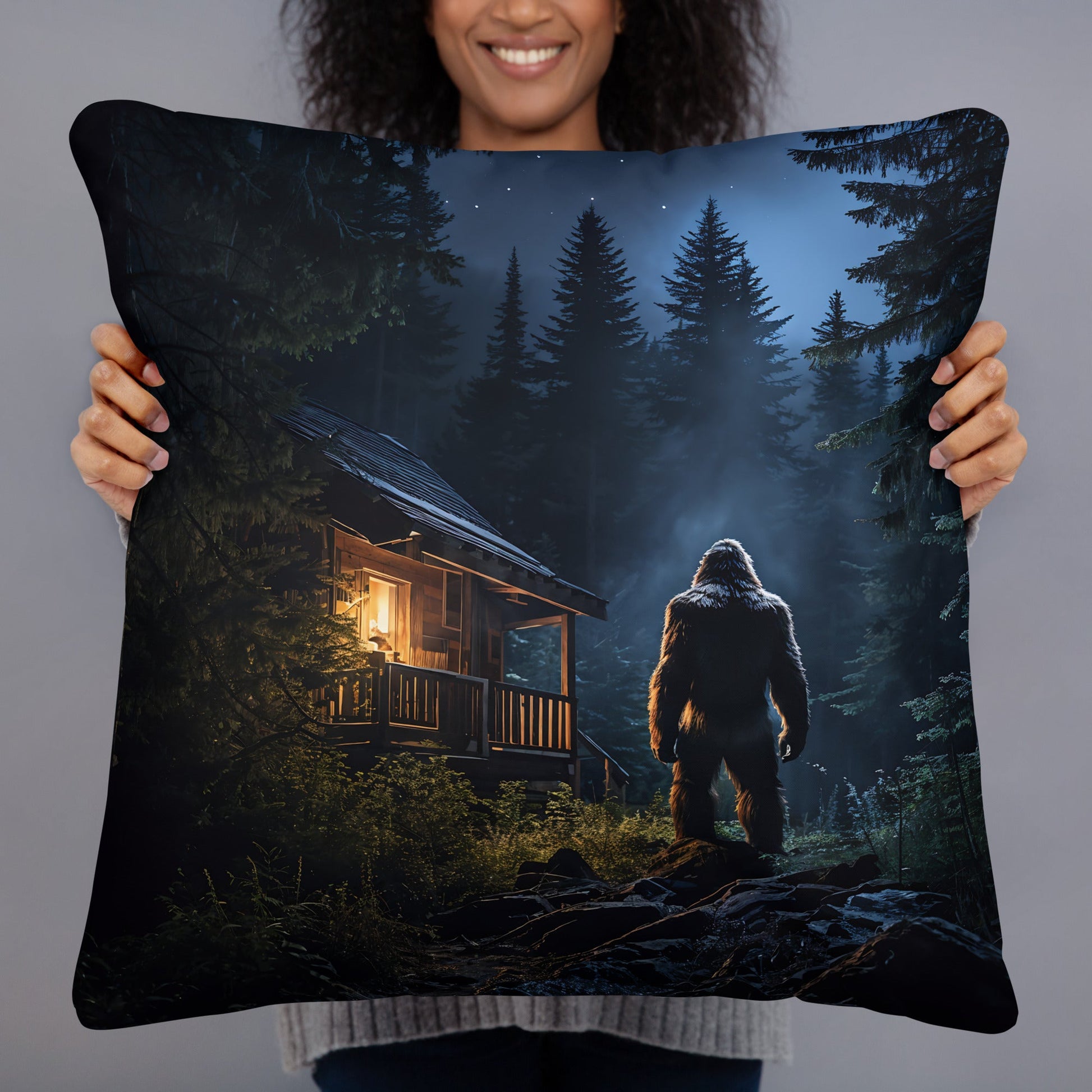 Bigfoot Visit 2 Basic Pillow - Pillows - Discovery Co.