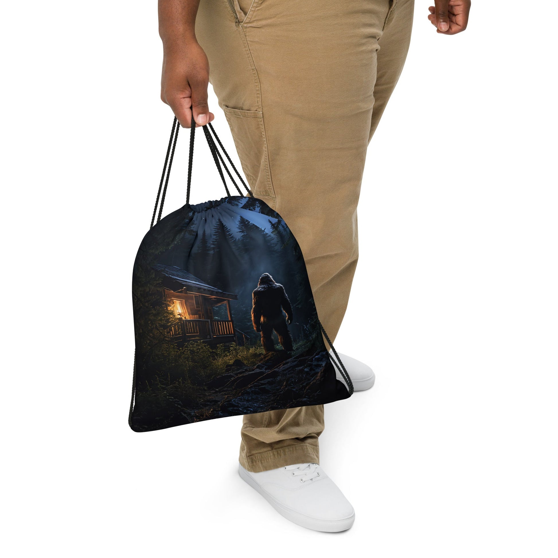 Bigfoot Visit 2 Drawstring Bag - Drawstring Bag - Discovery Co.