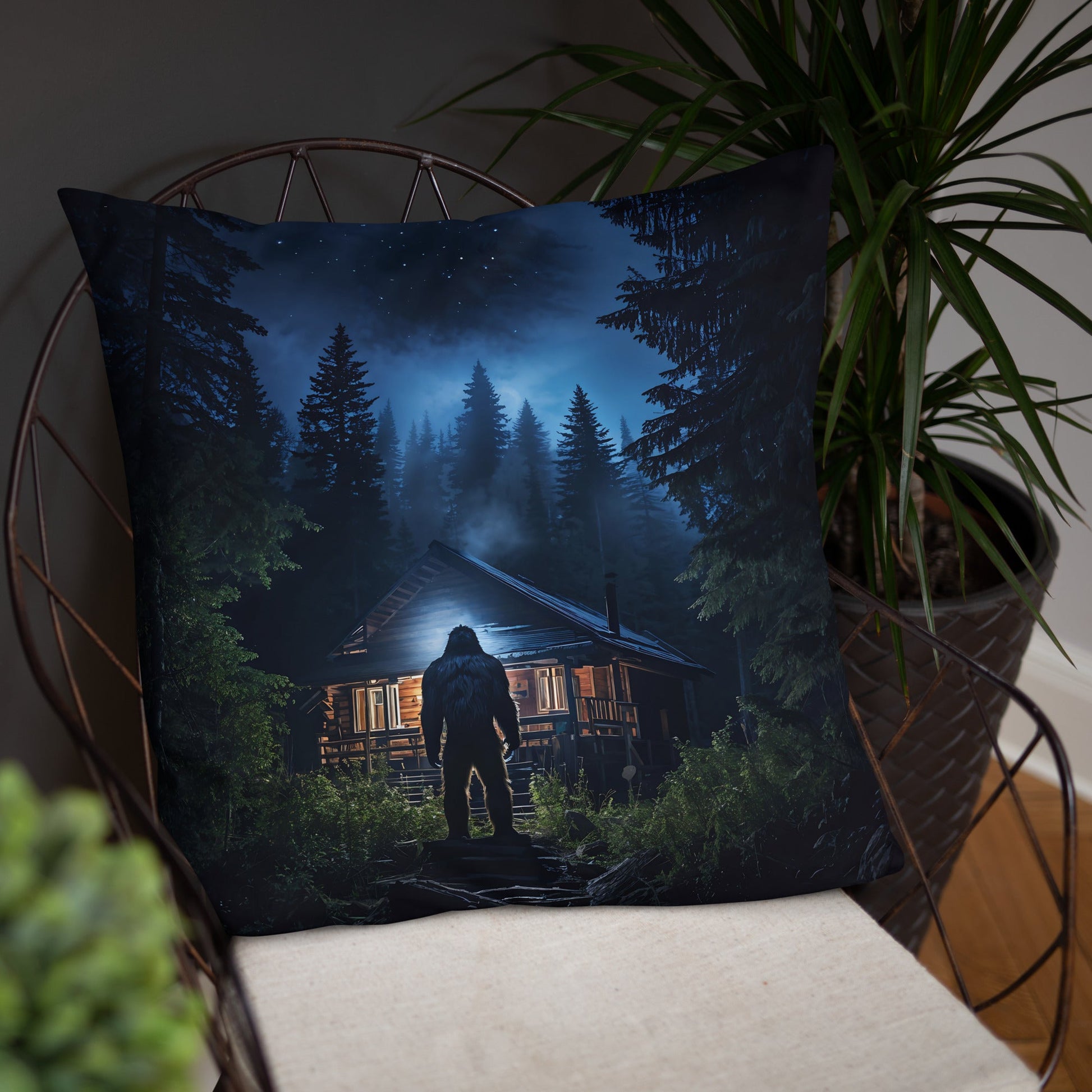 Bigfoot Visit Basic Pillow - Pillows - Discovery Co.