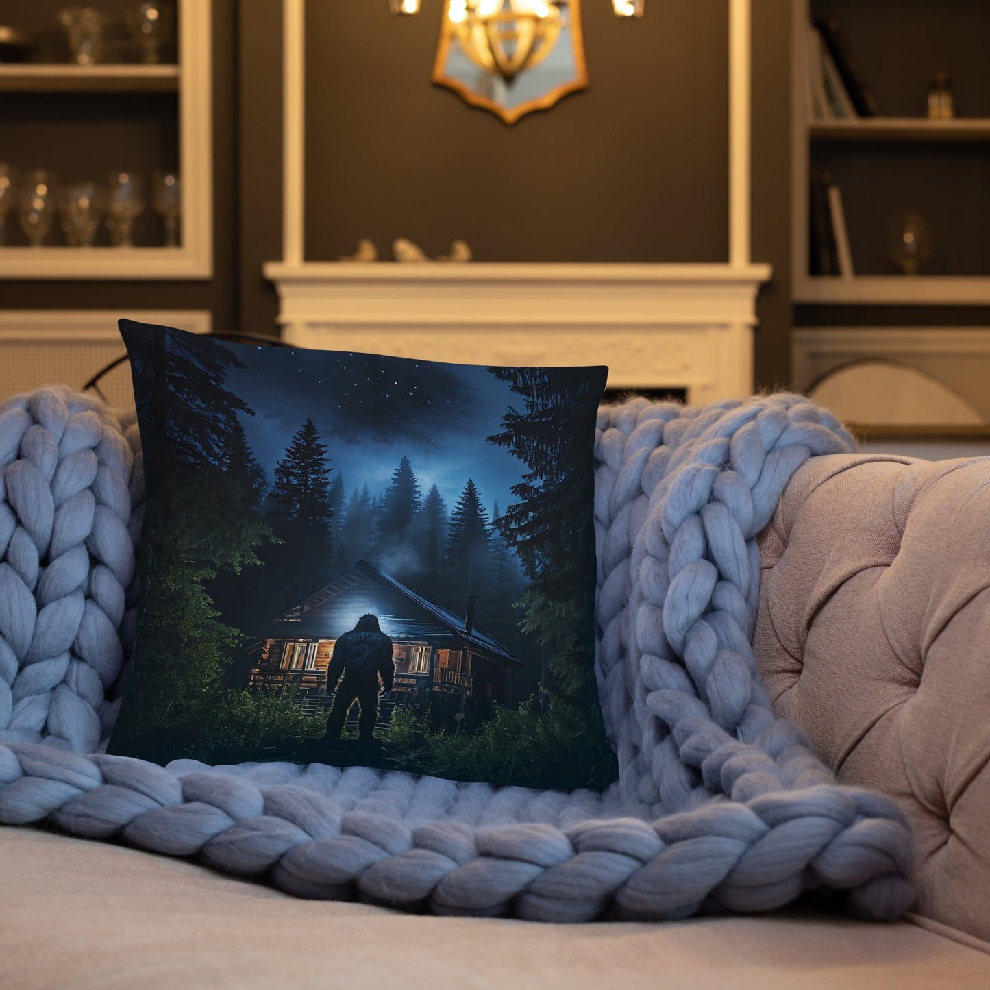 Bigfoot Visit Basic Pillow - Pillows - Discovery Co.