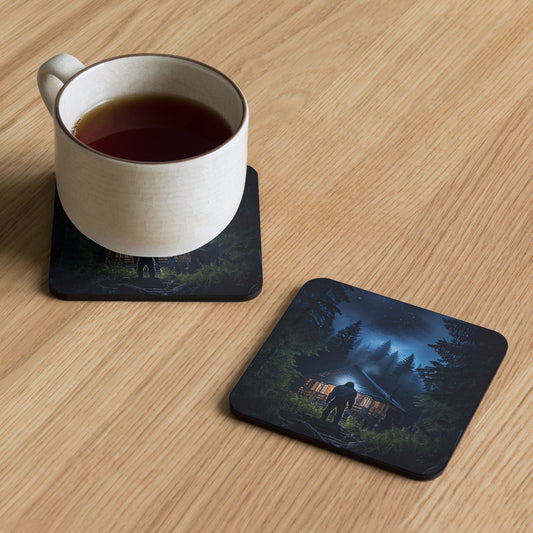 Bigfoot Visit Cork-back Coaster - Coasters - Discovery Co.