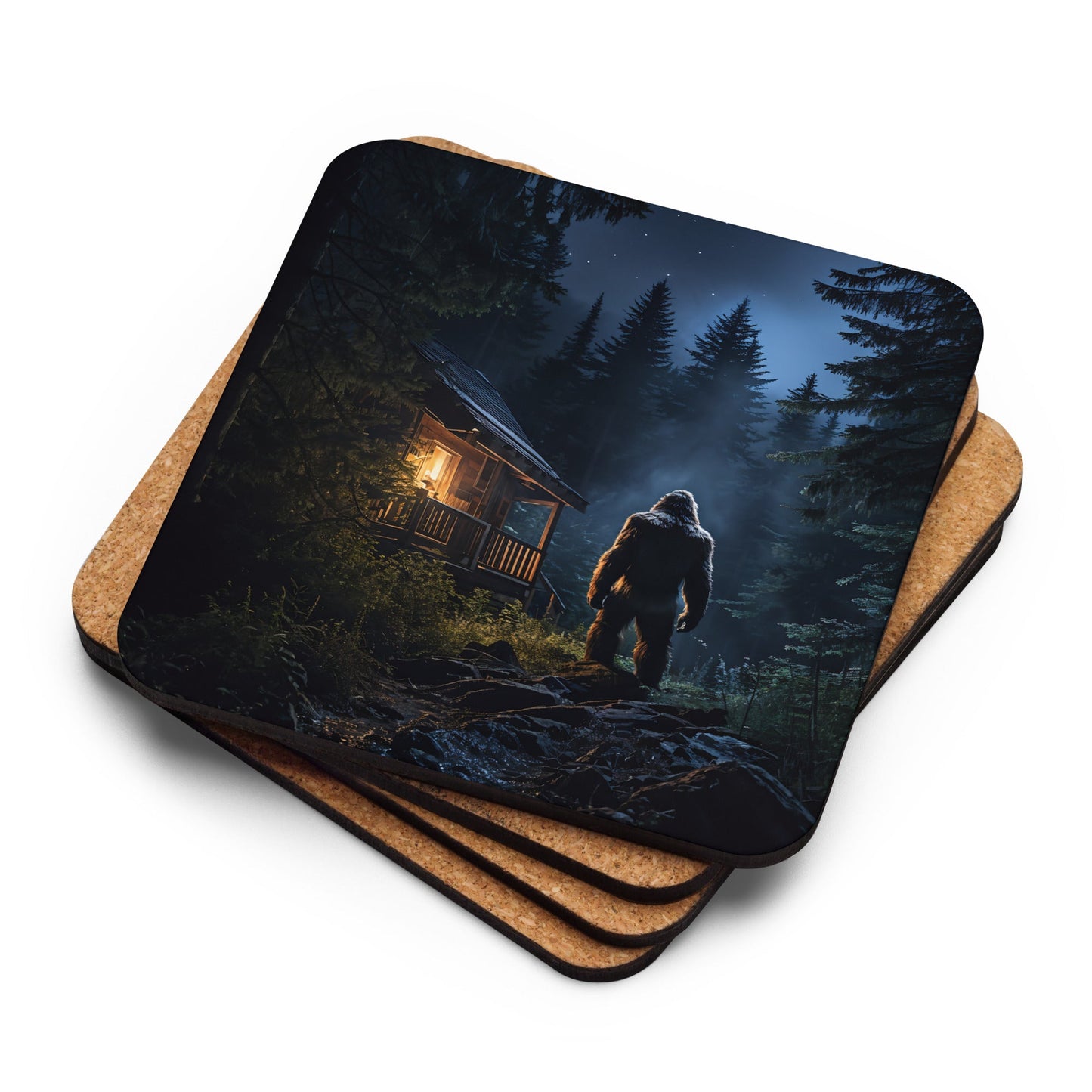 Bigfoot Visitor Cork - back Coaster - Coasters - Discovery Co.