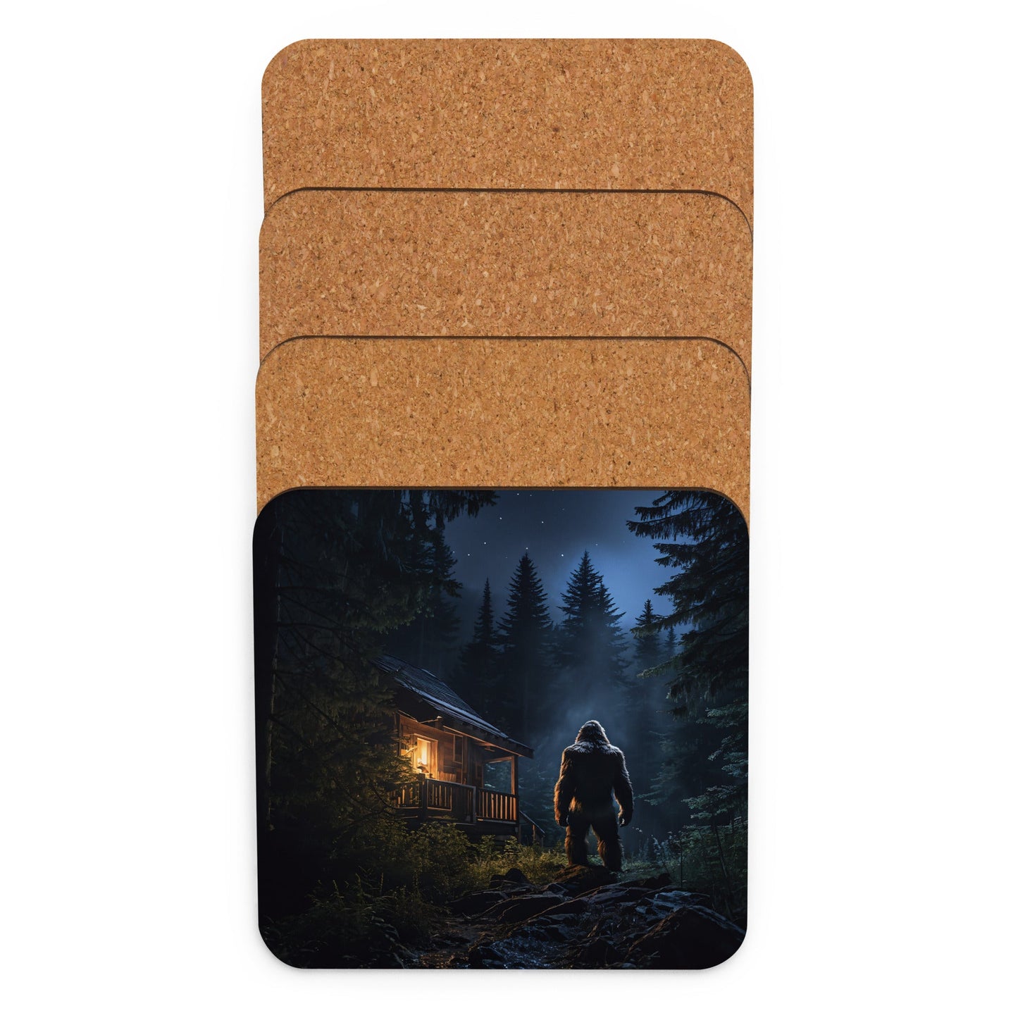 Bigfoot Visitor Cork - back Coaster - Coasters - Discovery Co.