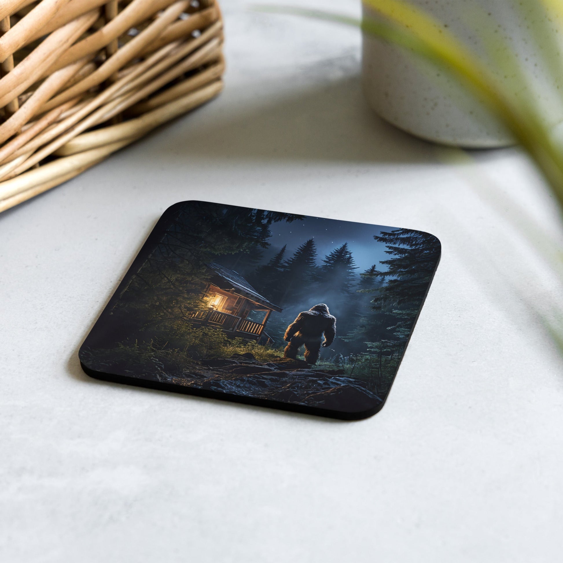 Bigfoot Visitor Cork - back Coaster - Coasters - Discovery Co.