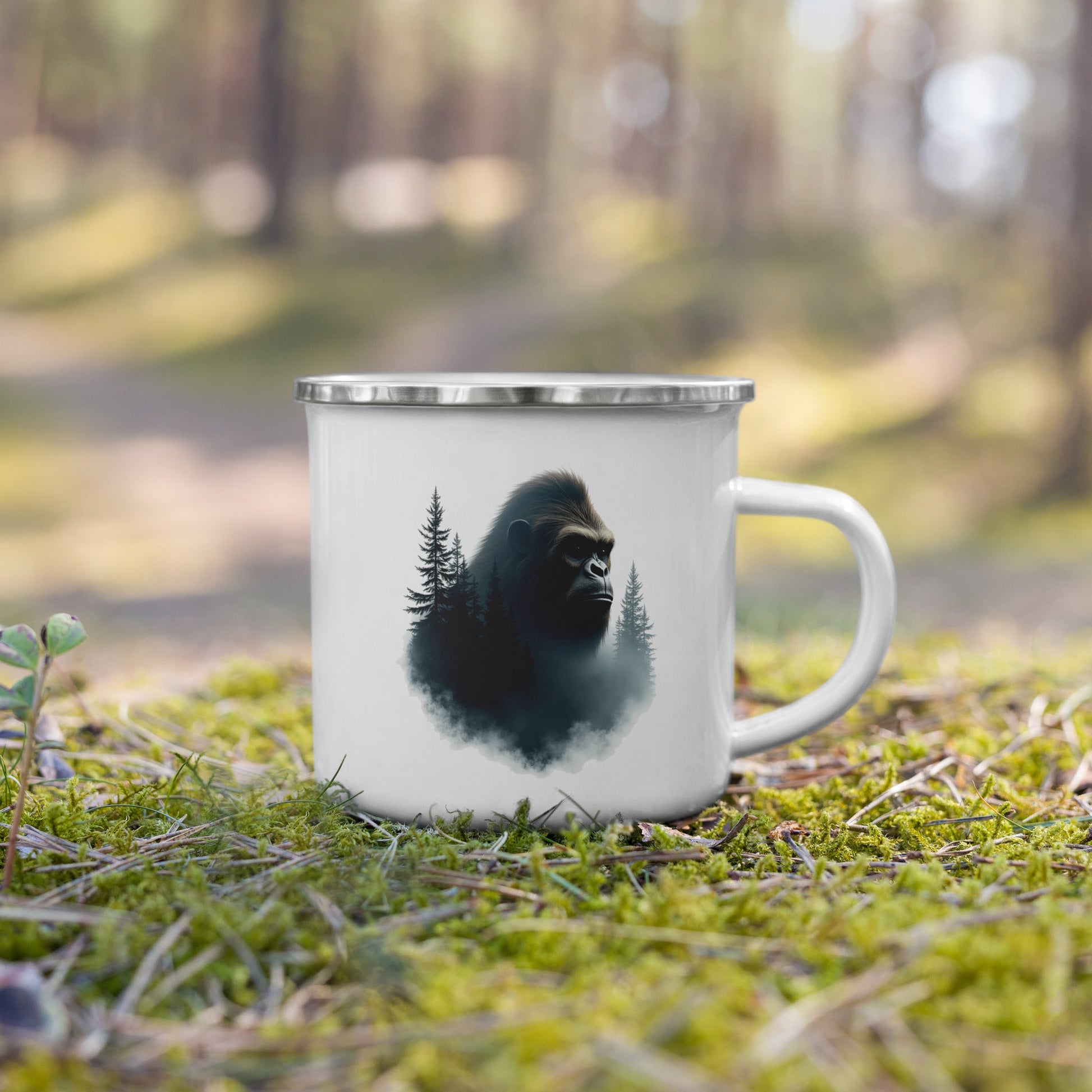 Bigfoot Watching Enamel Mug - Mugs - Discovery Co.