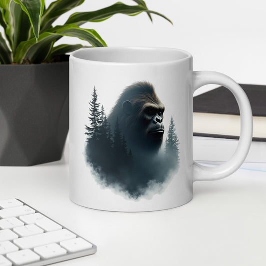 Bigfoot Watching White Glossy Mug (11 oz, 15 oz, 20 oz) - Mugs - Discovery Co.