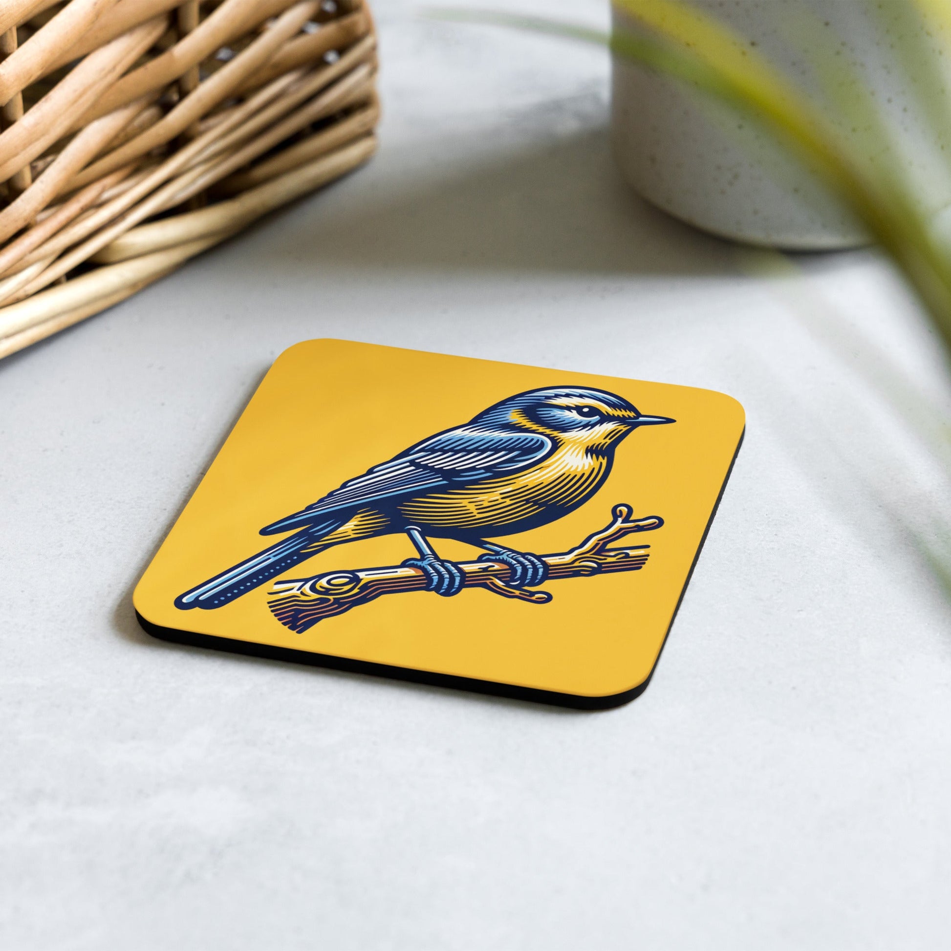 Bird III Cork - Back Coaster - Coasters - Discovery Co.