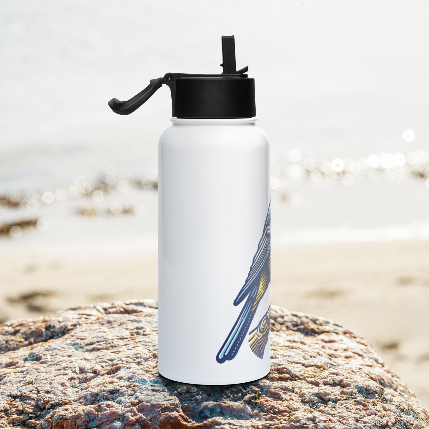 Bird III Stainless Steel Water Bottle With Straw Lid - Stainless Steel Water Bottle With Straw Lid - Discovery Co.