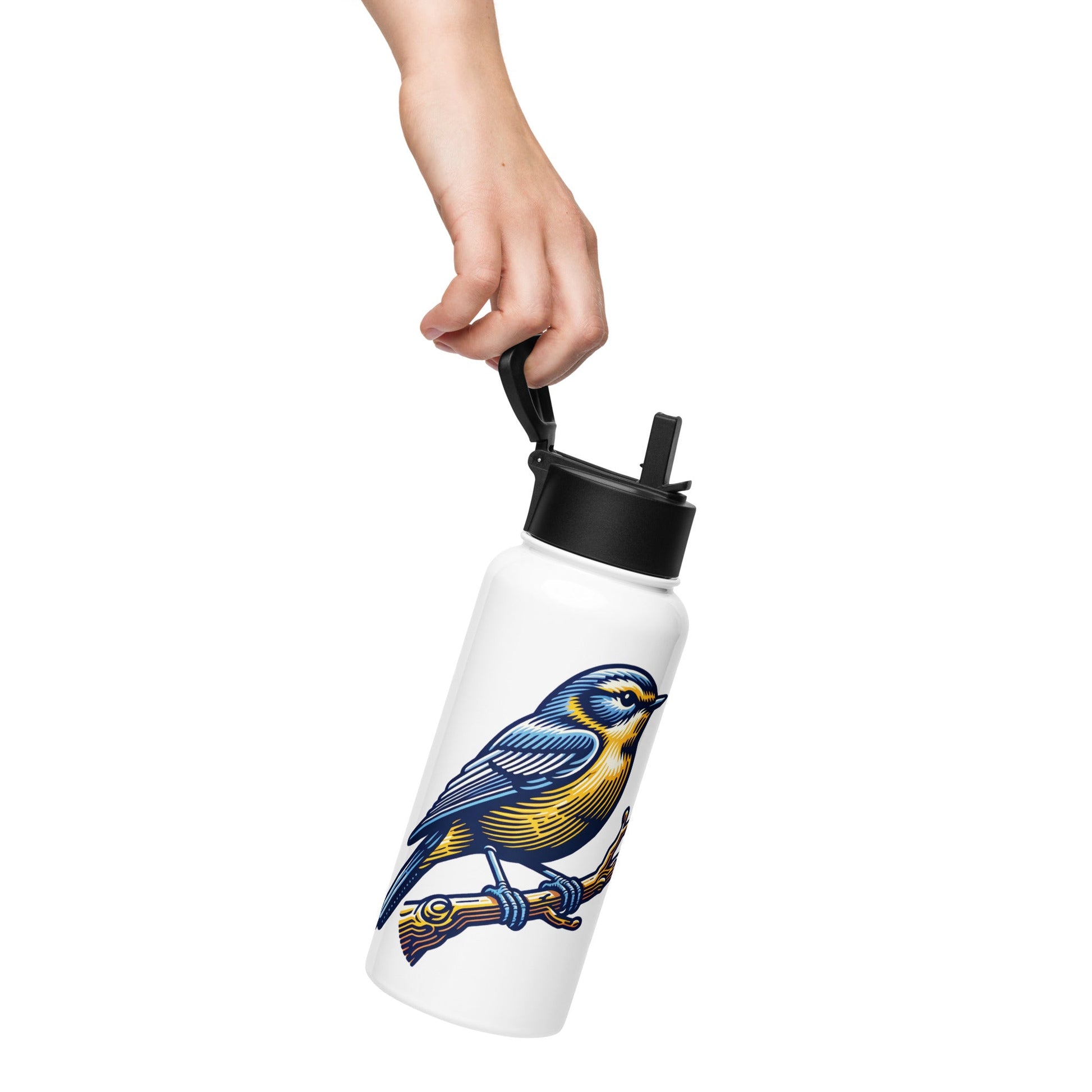 Bird III Stainless Steel Water Bottle With Straw Lid - Stainless Steel Water Bottle With Straw Lid - Discovery Co.