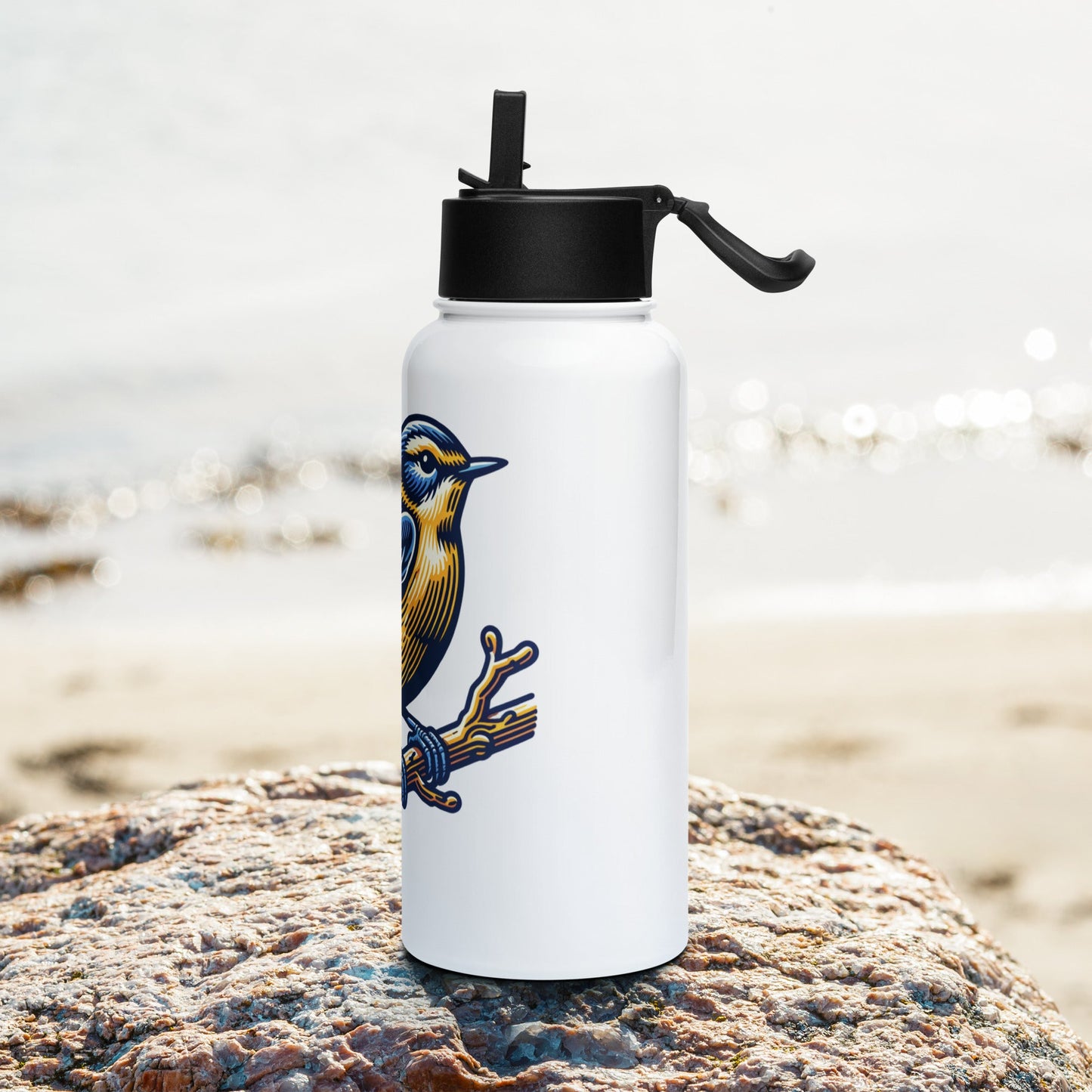 Bird III Stainless Steel Water Bottle With Straw Lid - Stainless Steel Water Bottle With Straw Lid - Discovery Co.