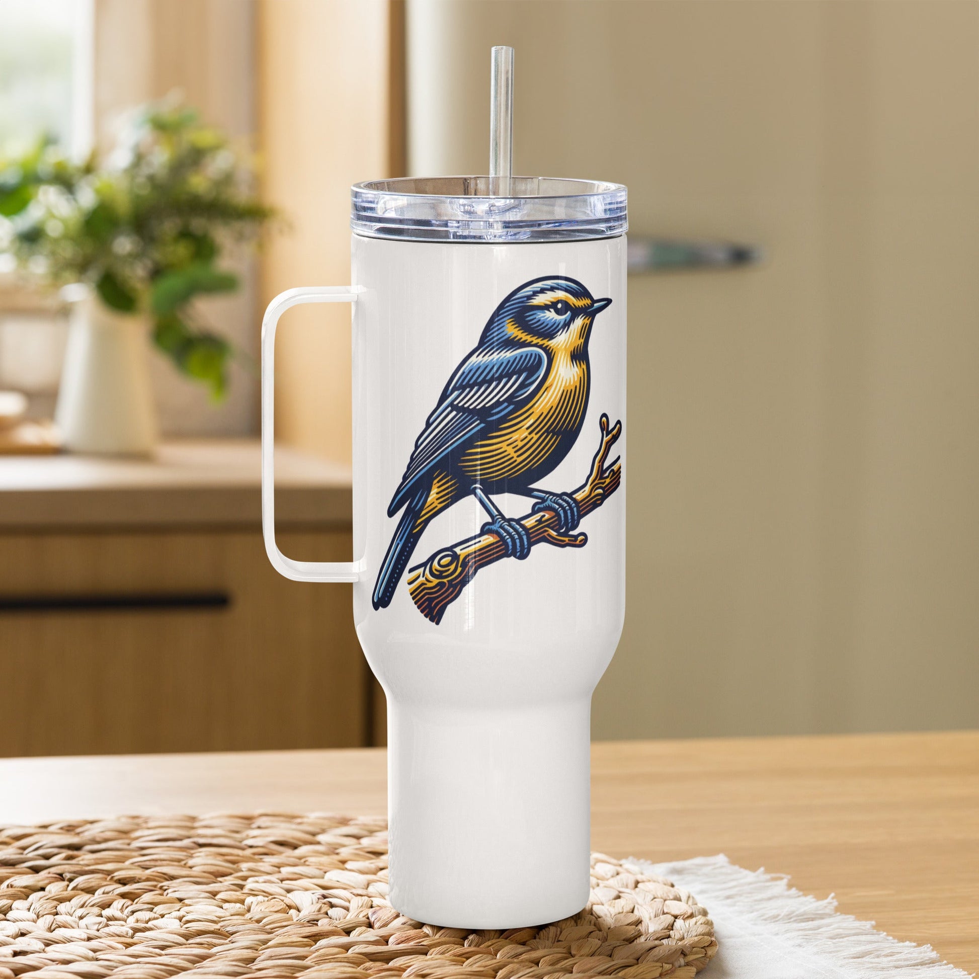Bird III Travel Mug With Handle (25 oz and 40 oz) - Travel Mug - Discovery Co.