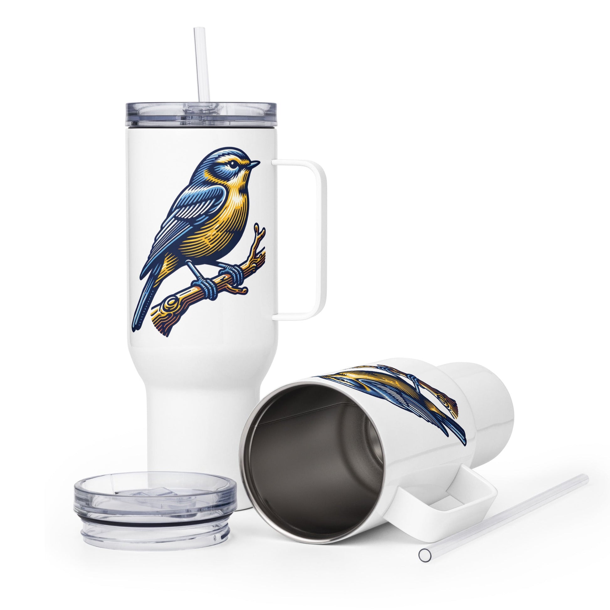 Bird III Travel Mug With Handle (25 oz and 40 oz) - Travel Mug - Discovery Co.