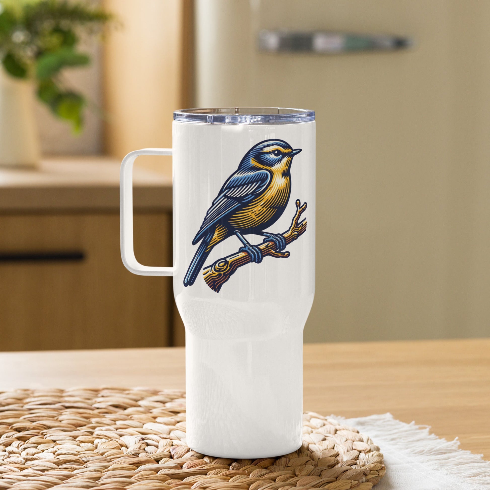 Bird III Travel Mug With Handle (25 oz and 40 oz) - Travel Mug - Discovery Co.