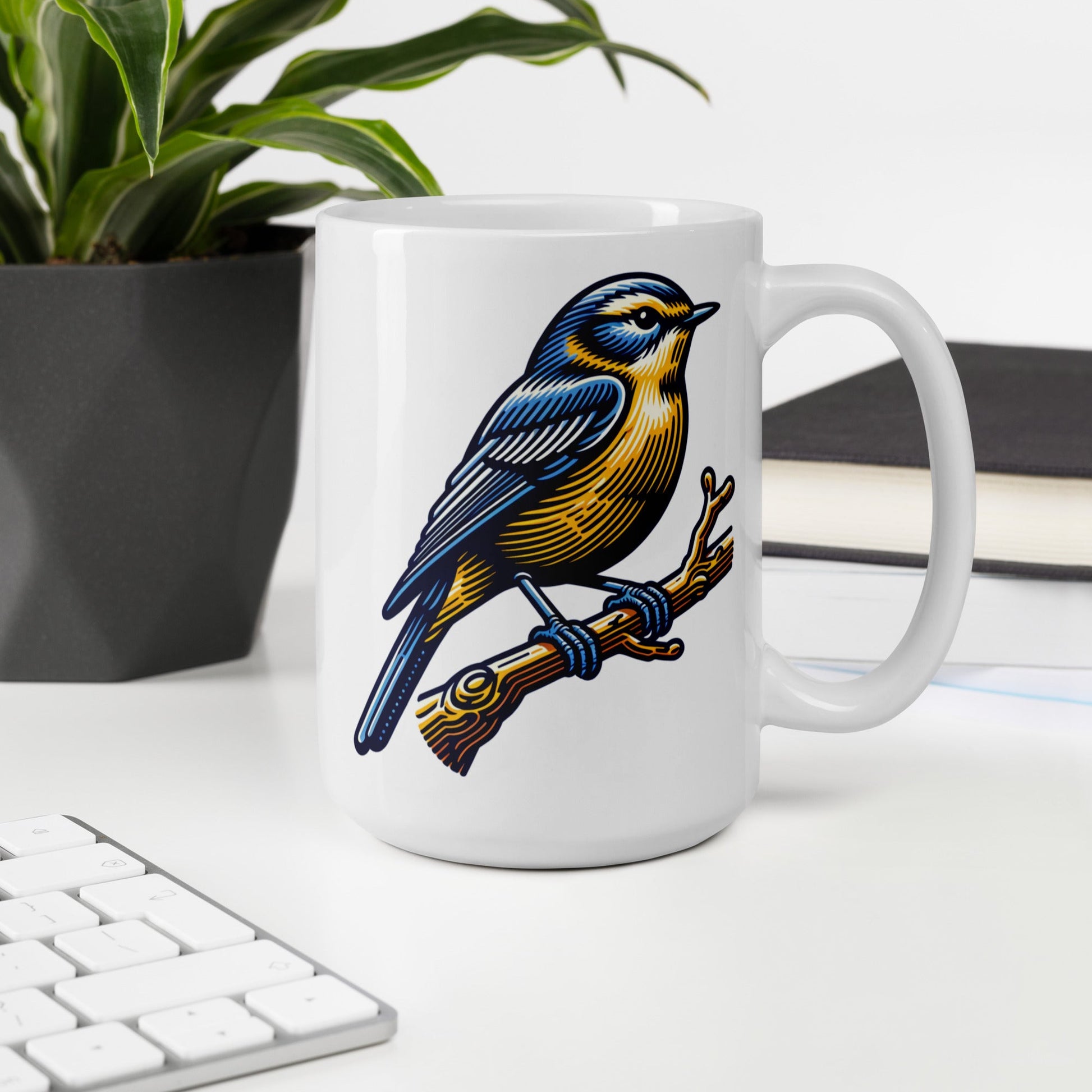 Bird III White Glossy Mug (11 oz, 15 oz, 20 oz) - Mugs - Discovery Co.