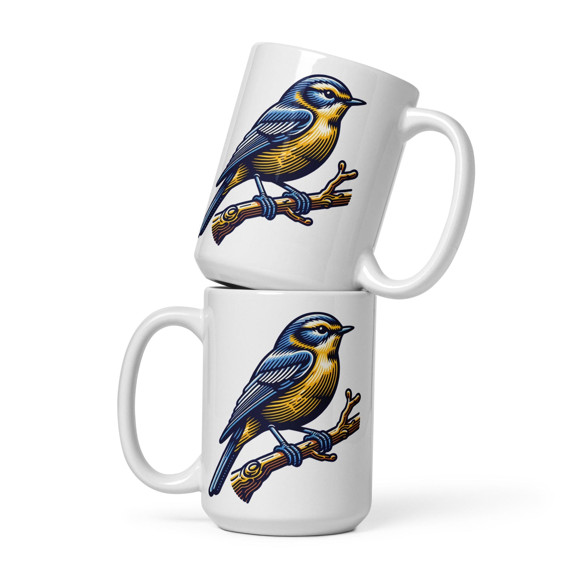 Bird III White Glossy Mug (11 oz, 15 oz, 20 oz) - Mugs - Discovery Co.
