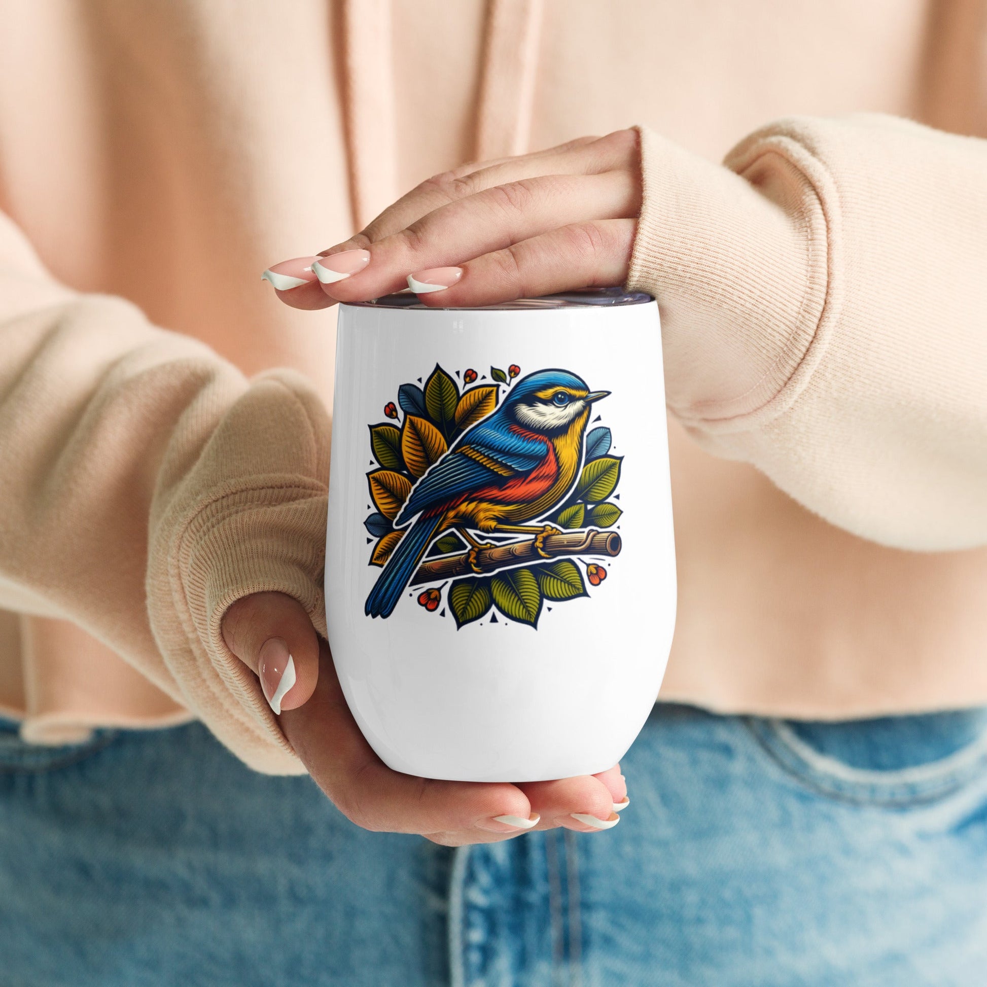 Bird IV Stainless Steel Wine Tumbler - Steel Tumbler - Discovery Co.
