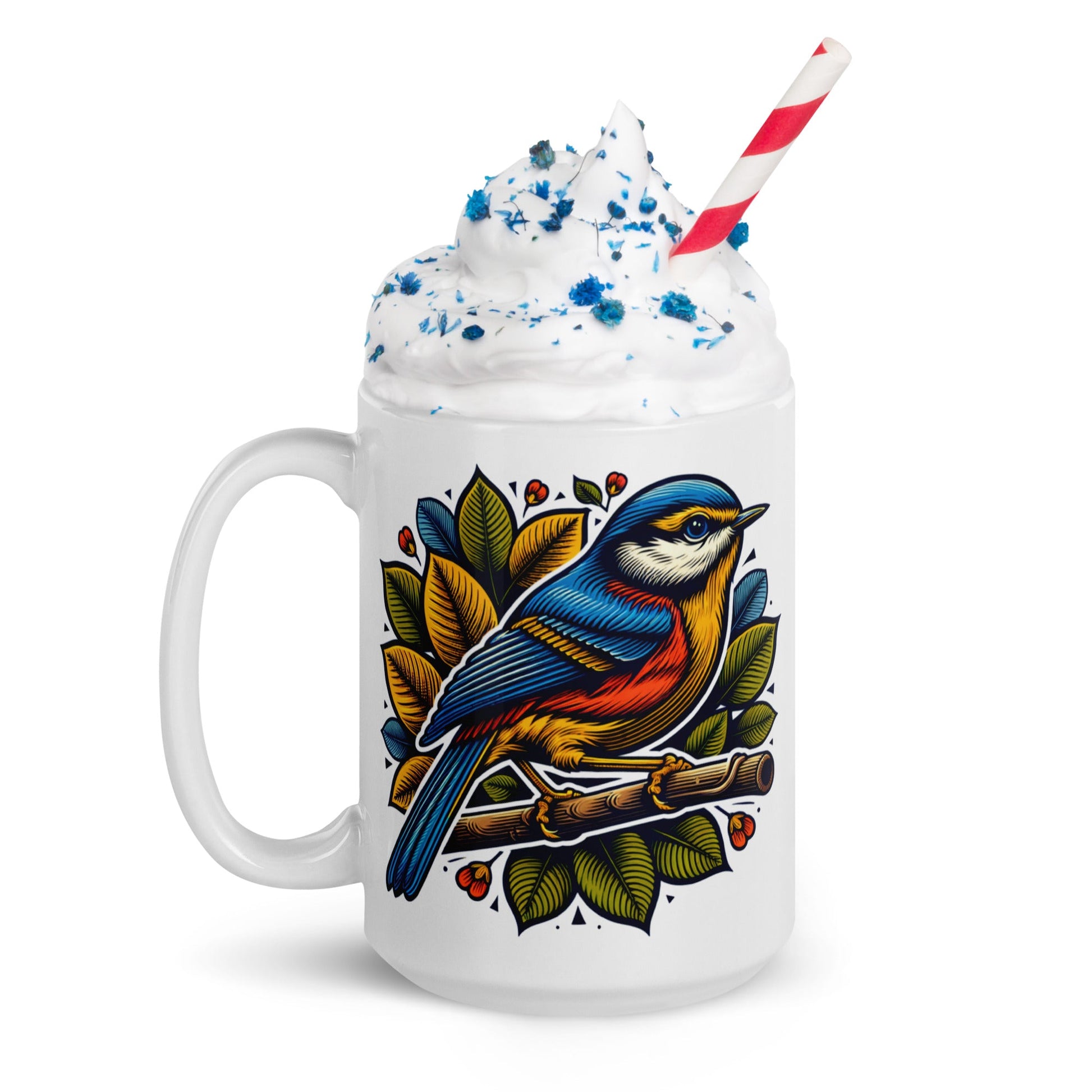 Bird IV White Glossy Mug (11 oz, 15 oz, 20 oz) - Mugs - Discovery Co.