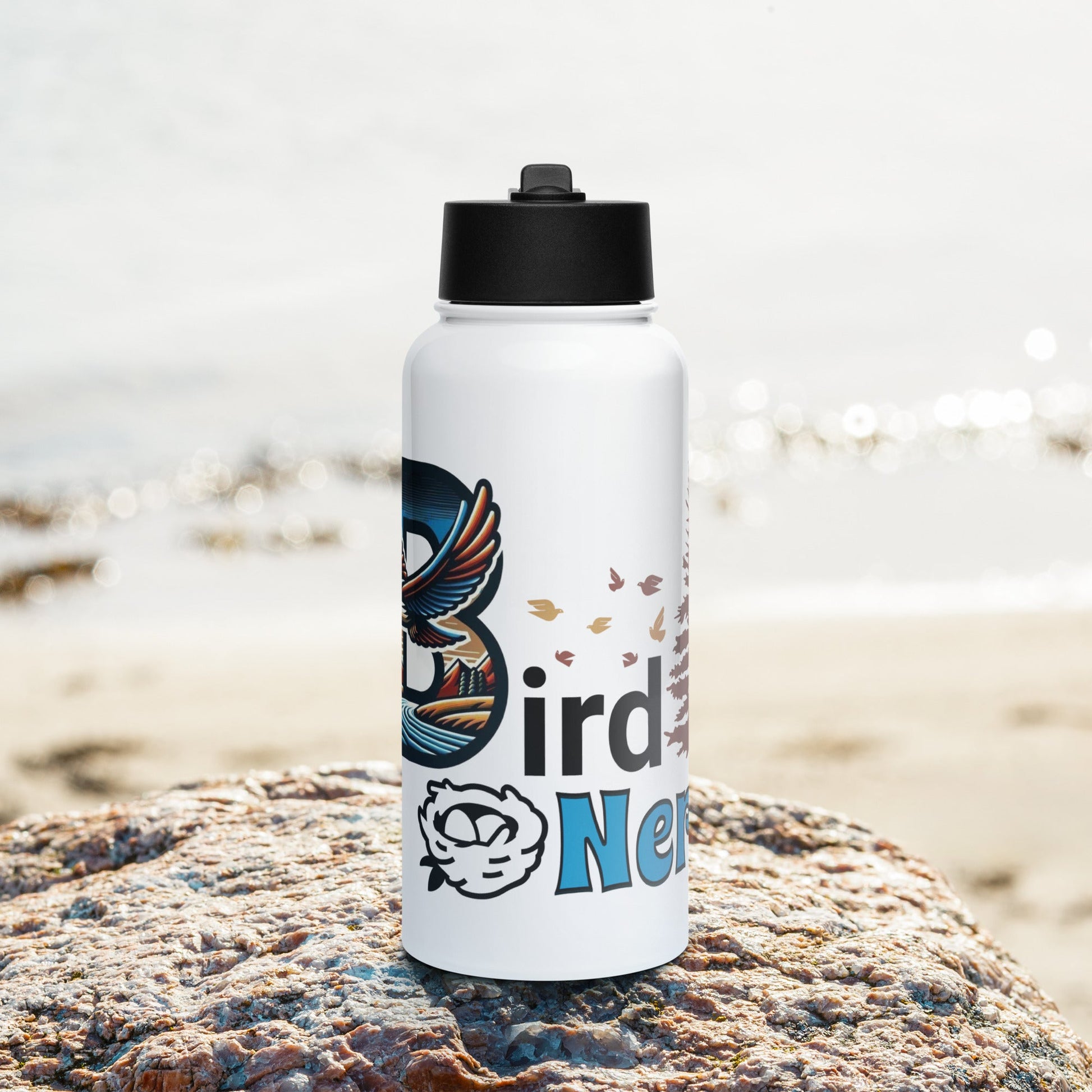 Bird Nerd II Stainless Steel Water Bottle With Straw Lid - Stainless Steel Water Bottle With Straw Lid - Discovery Co.