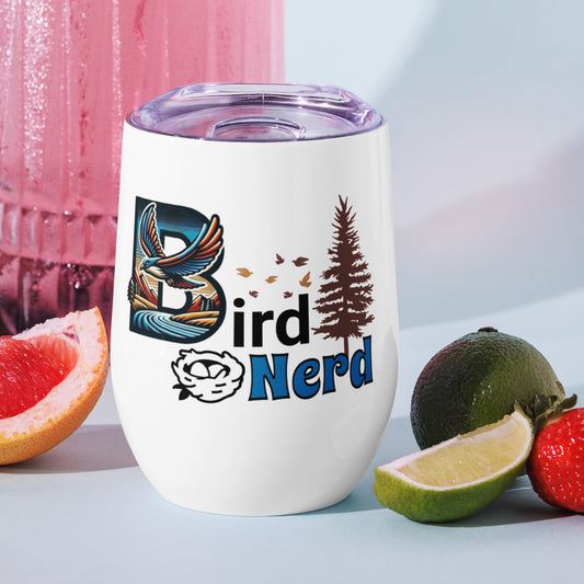 Bird Nerd II Stainless Steel Wine Tumbler - Steel Tumbler - Discovery Co.