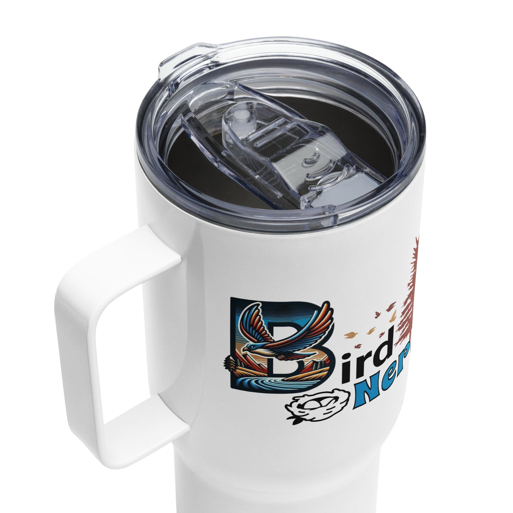 Bird Nerd II Travel Mug With Handle (25 oz and 40 oz) - Travel Mug - Discovery Co.