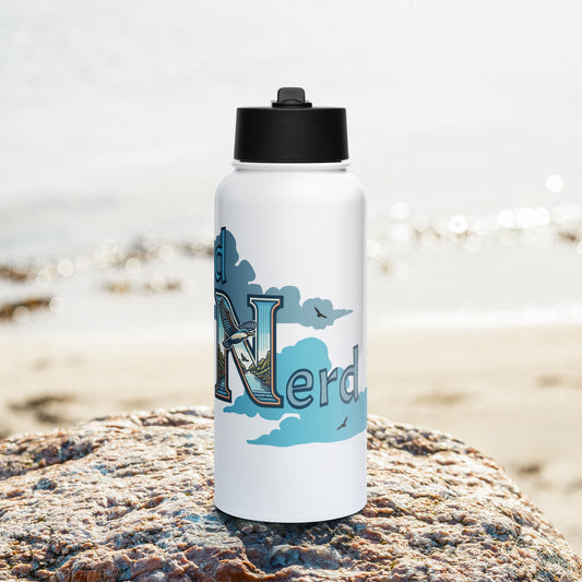 Bird Nerd Stainless Steel Water Bottle With Straw Lid - Stainless Steel Water Bottle With Straw Lid - Discovery Co.
