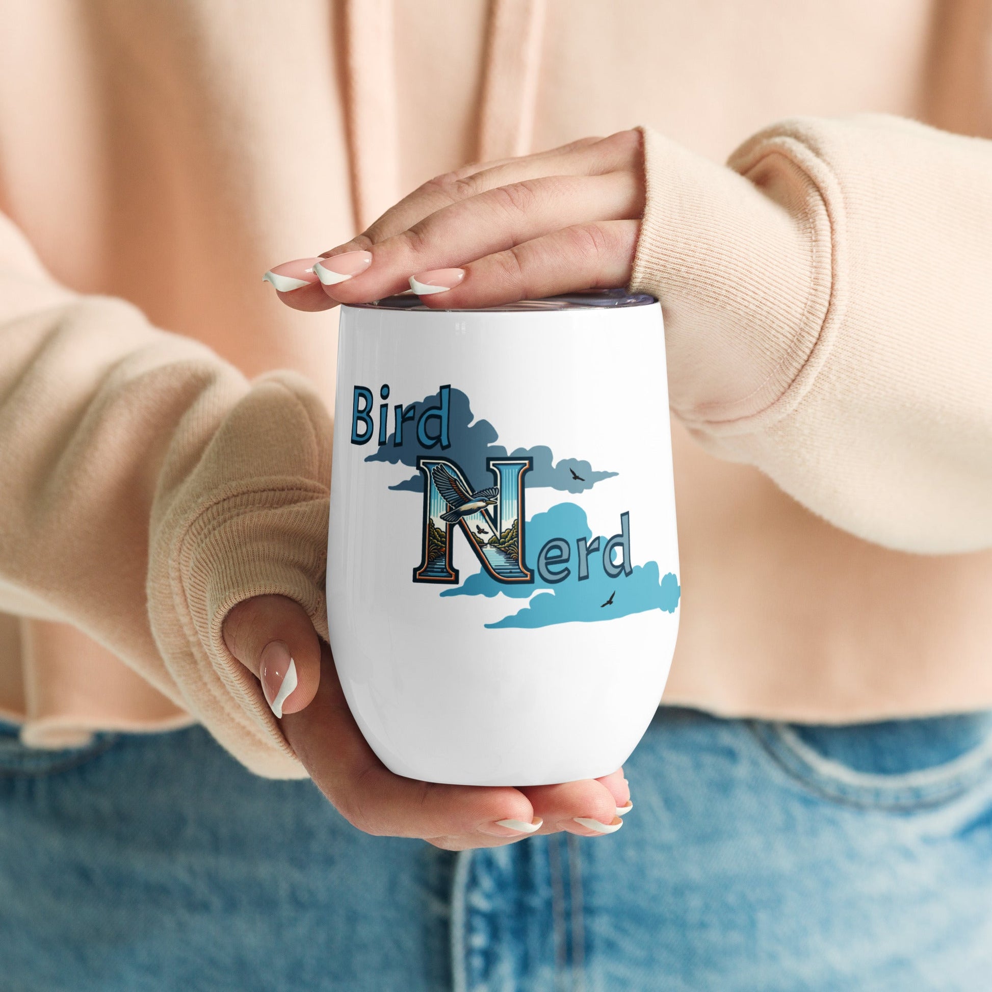 Bird Nerd Stainless Steel Wine Tumbler - Steel Tumbler - Discovery Co.